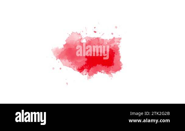 Red Ink brush stroke transition. Ink splash. Abstract ink brush blot ...