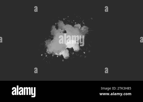 Ink splatters compositing animation. Ink brush stroke transition. Ink ...