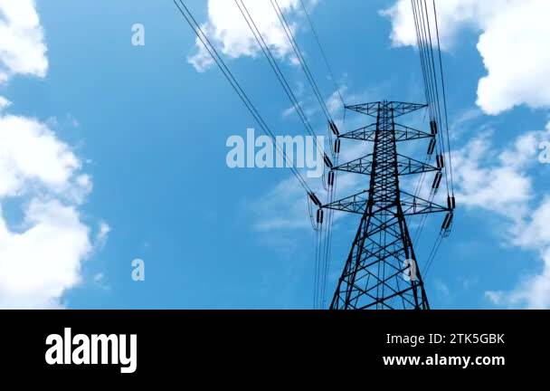 High Voltage R Complex High voltage power transmission towers Have a complex steel structure ...