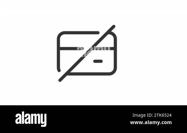 Animated decline card line ui icon. Deactivate credit card. Seamless ...
