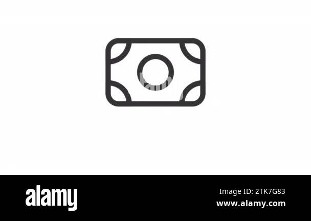 Animated capital line ui icon. Pile of money. Finance. Seamless loop HD ...