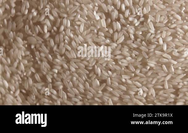 Dry Uncooked White Rice Background Slowly Rotating Left - Top View ...