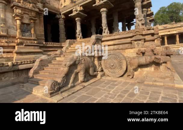 People visiting Dharasuram Temple . Airavatesvara Temple is a Hindu ...