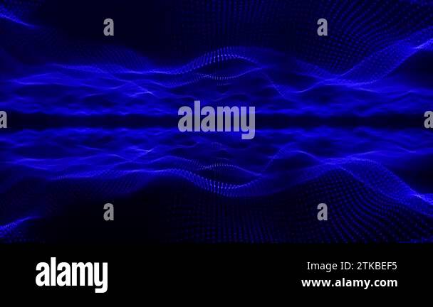 Dynamic wave of glowing particles. Data flow information. Concept of ...