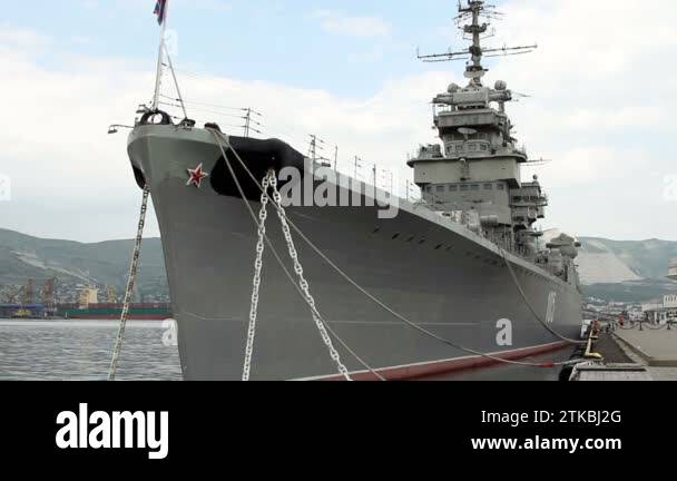 The cruiser "Mikhail Kutuzov" - the ship-museum moored in Novorossiisk ...
