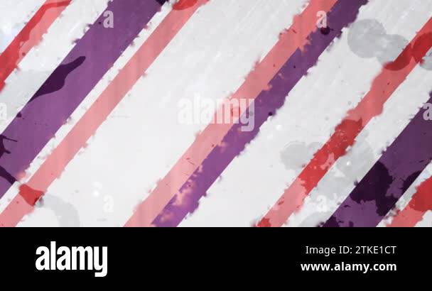 Animation of red shape with copy space over lines on white background ...