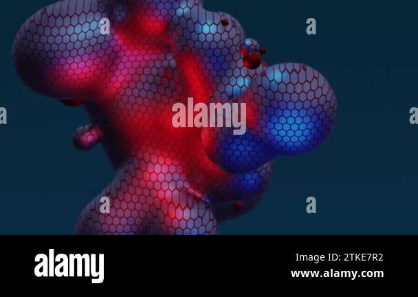 3d render motion design animation abstract neon multicolored metaball ...