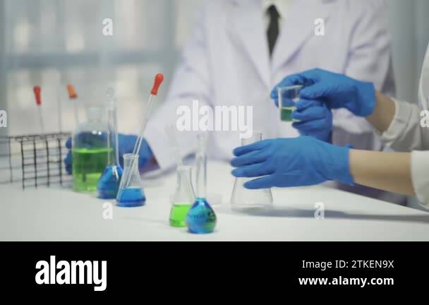 Medical research scientist testing vaccine experimental drug in ...