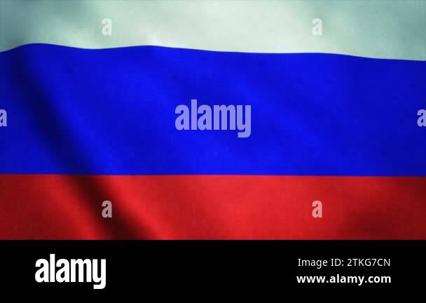 Realistic Ultra-HD flag of the Russia waving in the wind. Seamless loop ...