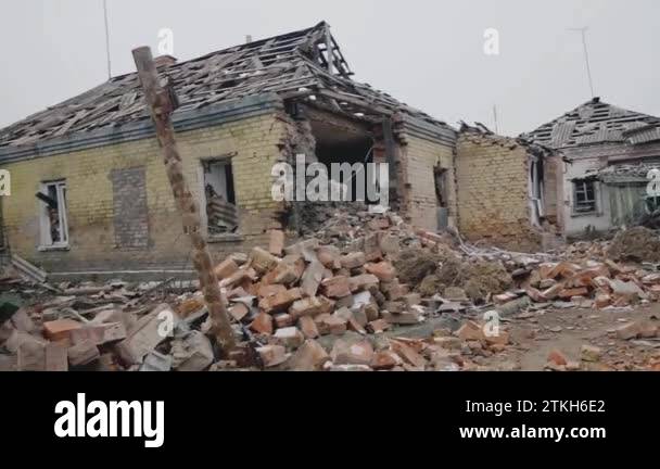Destroyed houses. Destruction of high-rise buildings. Earthquake ...