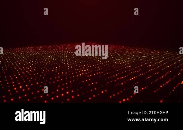 Dynamic wave of glowing particles. Data flow information. Concept of ...