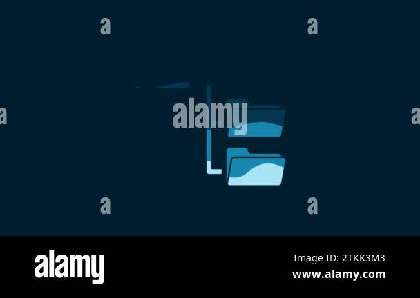 White Folder tree icon isolated on blue background. Computer network ...