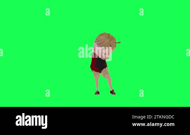 Wounded Leg Animation 3d cute child injured leg isolated green screen front angle 3d people ...