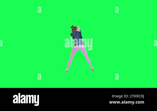 3d animated wife dancing and cheering back angle chroma key 3d people ...