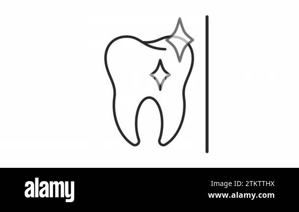 Animated procedure linear icon. Cosmetic dentistry. Improve tooth ...