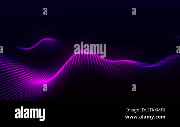 Dynamic colored wave of glowing particles. Digital technology ...