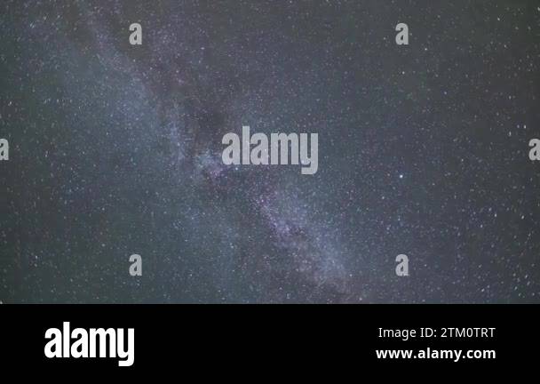 The Milky Way Galaxy moving through night sky. Time lapse of the starry ...