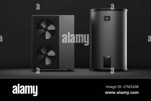 Heat Storage Unit Animation rotating fan of a heat pump energy as a heater and alternative energy ...