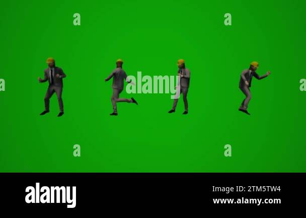 Construction Project Manager Animation Animation four male construction managers green screen talking and ...