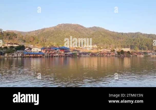Ban Rak Thai, Mae Hong Son, Thailand -January 23, 2022: Tourists take a ...
