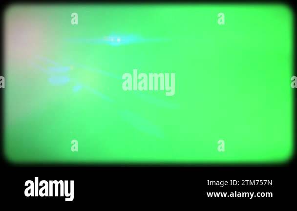 Effect of an old TV with a kinescope on a green screen. Green screen ...