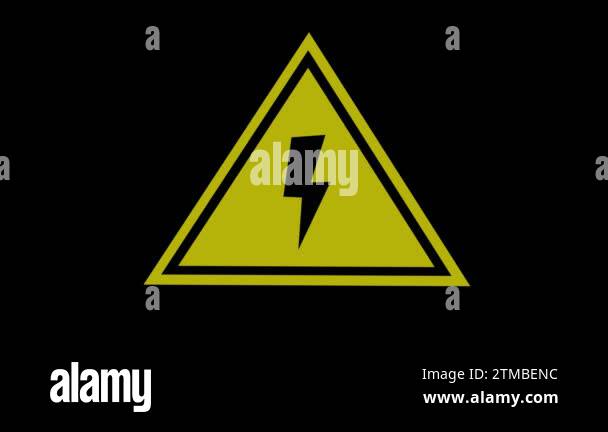 Vector of high voltage hazard signs. Insulated black and yellow ...