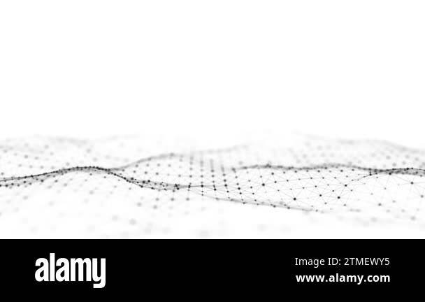 Dynamic wave with connected dots and lines on a white background ...