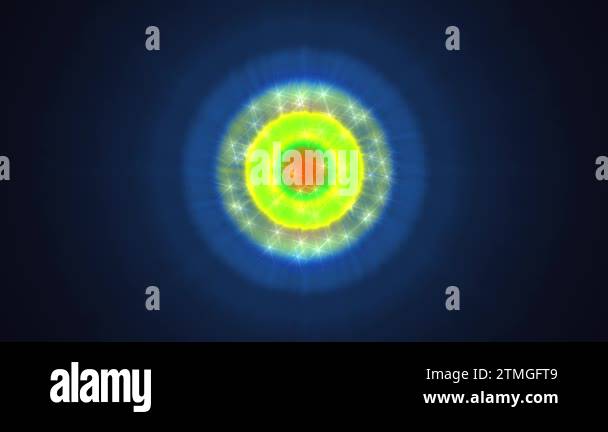 Glint circular ring in glow intensity animation background. 2D computer ...