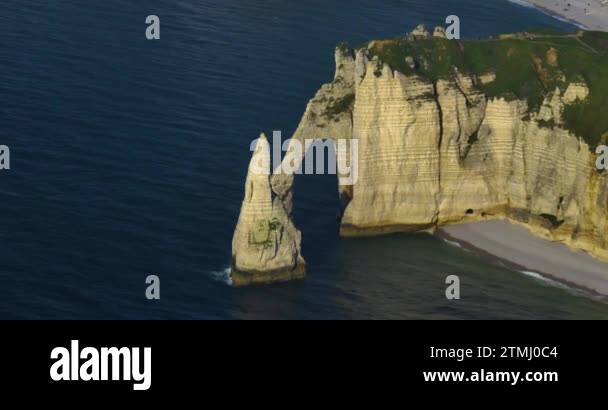 French rock landmark on the shore. One of the most popular and visited ...