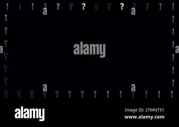 Black Question Mark Frame Isolated loop on alpha background Stock Video ...
