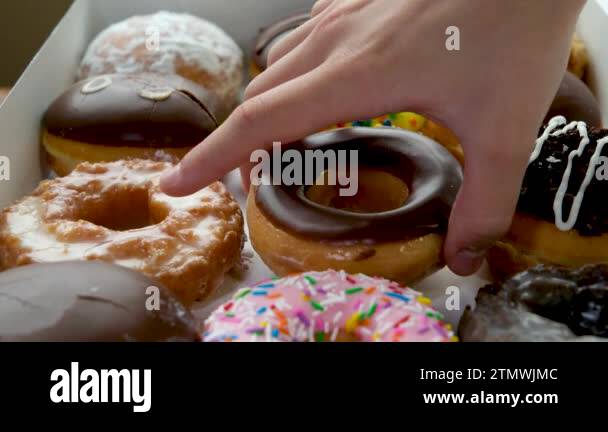 Put A Donut In Box Form A Delicious Dessert For Guests Sale And Distribution Of Delicious