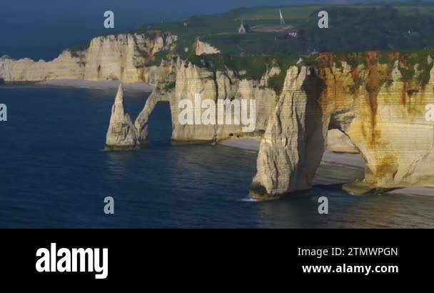 French rock landmark on the shore. One of the most popular and visited ...