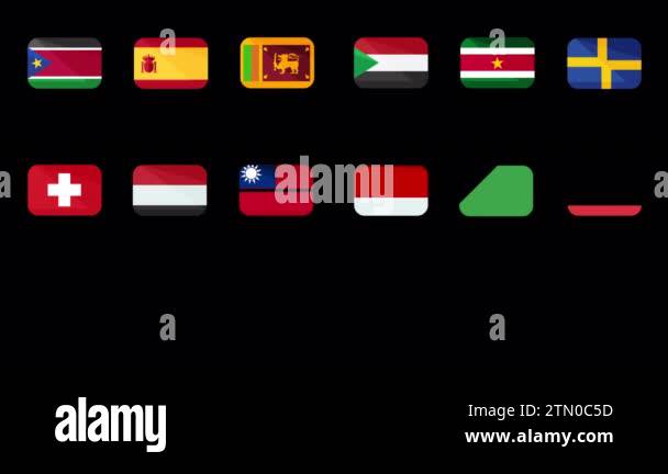 National Flags Icon Set Reveal Animation Stock Video Footage - Alamy