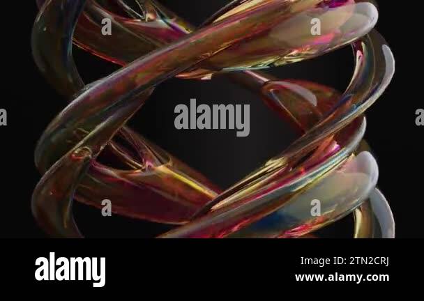 A looped animation of the rotation of an incredible curved glass figure ...
