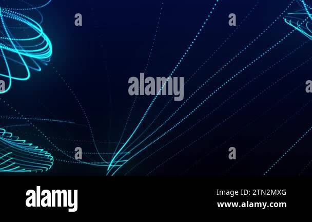 Dynamic wave of glowing particles. Data flow information. Concept of ...