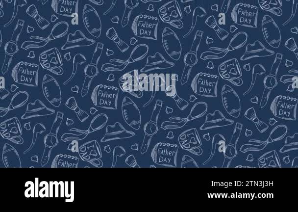 Fathers Day hand drawn background pattern 4K on a seamless loop Stock ...