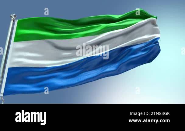 4k render Sierra Leone Flag video waving in wind. Sierra Leone Flag ...