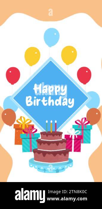 Vector Animation, Happy birthday Character and Text Animation, green ...