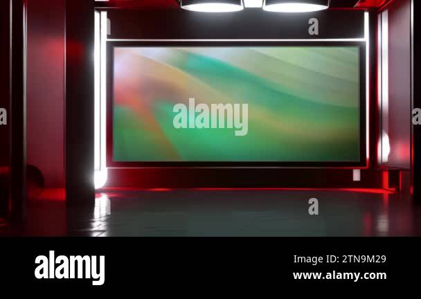 Dynamic Virtual News Studio Green Screen Loop for Engaging News Updates ...