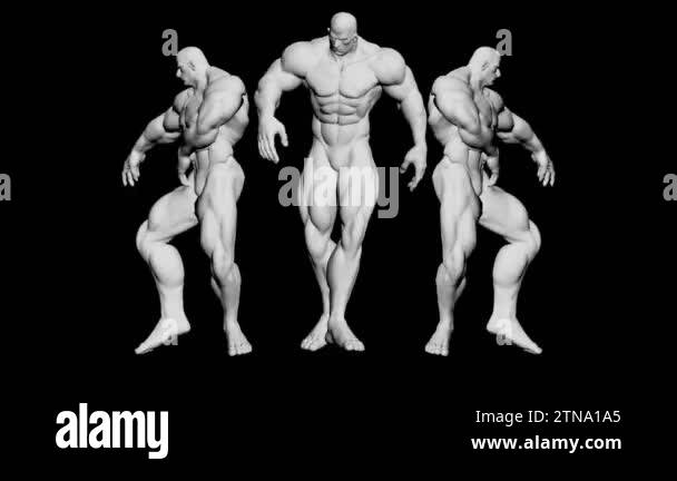A bodybuilder dance. Bodybuilder with big muscles dances. A man with ...