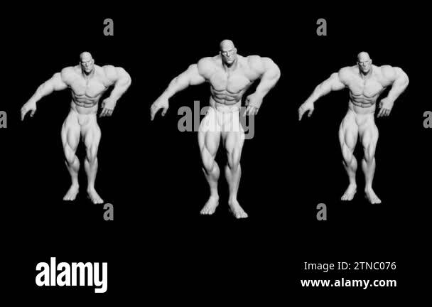 A bodybuilder dance. Bodybuilder with big muscles dances. A man with ...