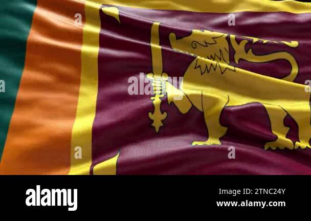 4k render Sri Lanka Flag video waving in wind. Sri Lanka Flag Wave Loop ...