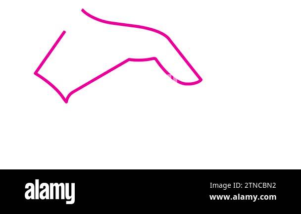 Animated pink linear handshake icon appears. magenta symbol is drawn ...