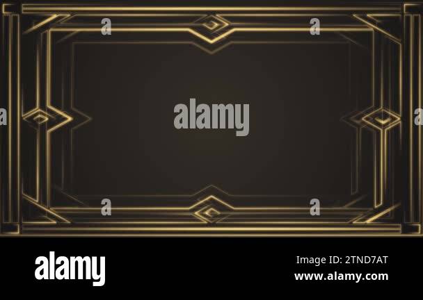 Elegant Vintage Golden Art Deco Frame Background Animation This Gold