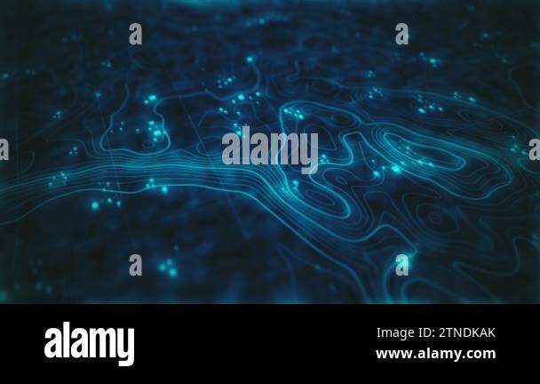 Technology Digital Topographic Landscape Background/ 4k animation of a 