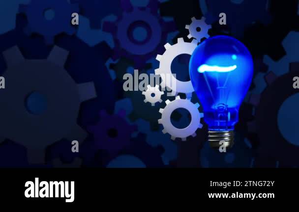 Light bulb lamp with gear mechanism and cog wheels work together, idea ...
