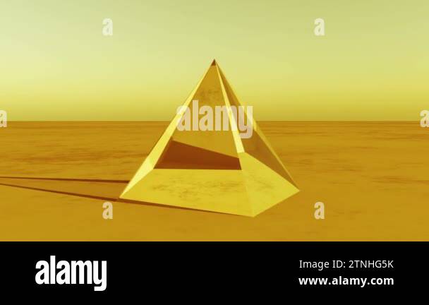 Pyramid Rotation Ref 4K rotation glass pyramid from sky to ground in the wilderness,Sci-fi ...