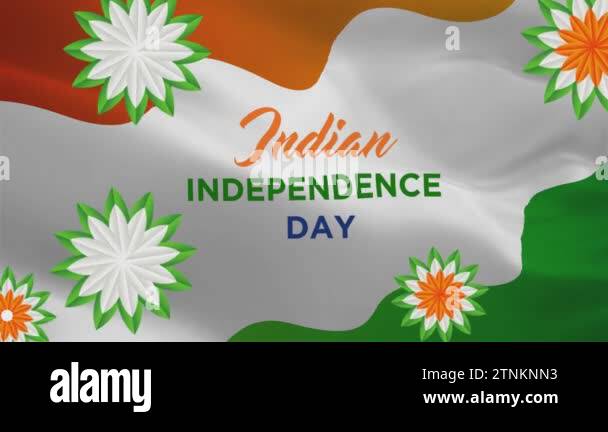 Happy Independence Day Indian Flag Animation With Mandalas. Celebrating ...