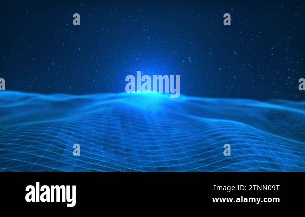 4K Digital Blue technology plexus lines motion graphics background ...