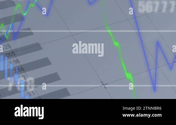 Animation of multiple graphs over infographic interface over white ...